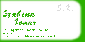 szabina komar business card