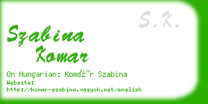 szabina komar business card